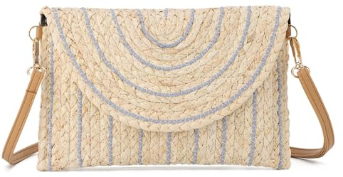 Freiesoldaten Frauen Stroh Clutch Tasche Sommer Strand Handgeflochten Umschlag Brieftasche Crossbody Handtaschen