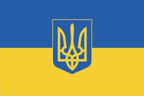 Bandiera con Logo Nazionale Ucraina 90x150 cm con Passante per asta