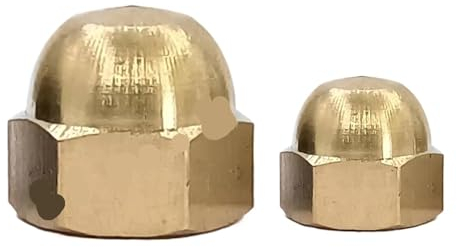 2–20 Stück Eichel-Hutmuttern M3 M4 M5 M6 M8 M10 M12 Edelstahl 304 oder Messing/schwarzer Stahl dekorative Hutmuttern Kappen Abdeckungen(Brass,M3 20pcs)