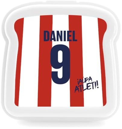 Fiambrera Futbol Personalizada Nombre y Número Regalo Niños (A.MADRID)