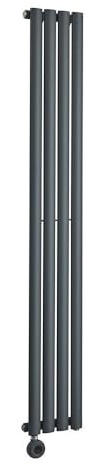 MILANO 600W Anthracite Single Oval Panel Electric Radiator Plug 1780x236mm