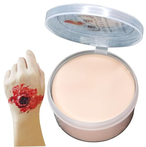 Maquillaje SFX, cera cera 1.41oz Cera de maquillaje de Halloween, efecto de piel de herida falsa para cicatriz realista, maquillaje de sfx de Halloween para fantasía de cosplay escenario teatral, lig