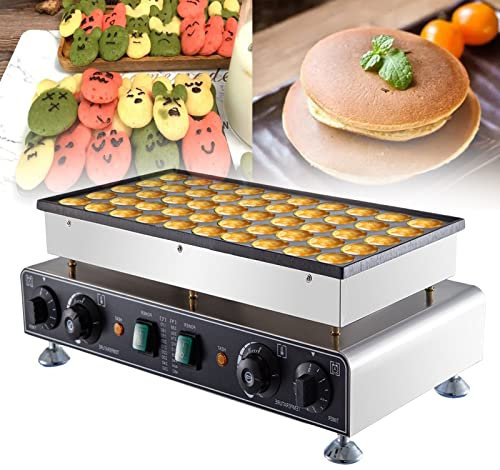 Máquina eléctrica Dorayaki, máquina comercial para hornear muffins, parrilla Poffertjes de 50 agujeros, mini máquina holandesa para panqueques, superficie antiadherente para cafeterías