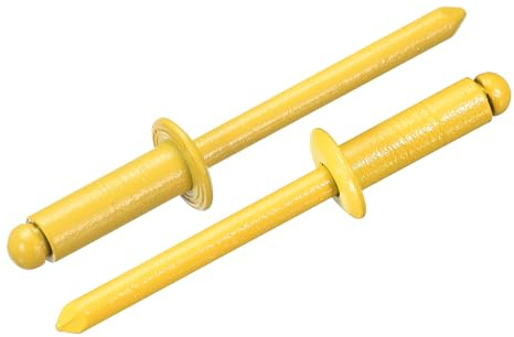 sourcing map 50Pcs 3/16x1/2 Round Head Blind Rivets, Zinc-Plated Carbon Steel Grip and Mandrel Cap Blind Rivets, Yellow