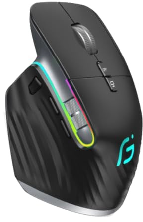 Peowuieu Mouse Wireless Mouse Bluetooth 5.0 Mouse Ottico Portatile Wireless 2.4G Mouse Ergonomico per Computer Destro Nero