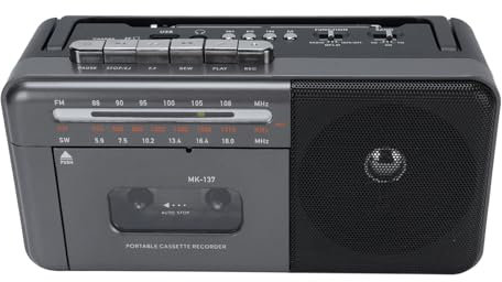 Tragbarer Kassetten -Player -Kassettenrekorder, Tragbarer AM FM Sw Band Recorder, Kassette Player -Lautsprecher für Home Travel Outdoor (EU-Stecker)