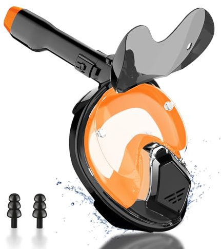 Maschera da Snorkeling per Adulto, Maschera da Immersione Antiappannamento a 180 Gradi, Maschera da Immersione Integrale con Supporto per Videocamera Sportiva per Snorkeling, Nuoto e Immersioni