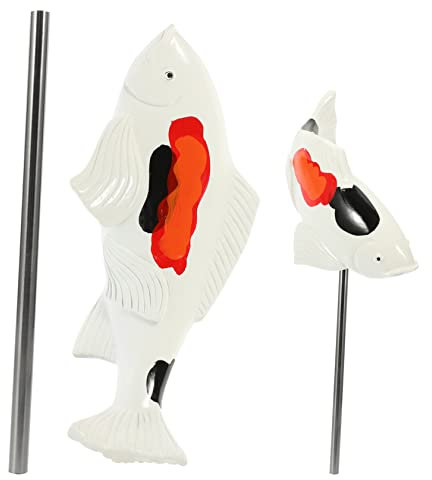 VICASKY Koi Teichfigur Aus Resin Langlebige Garten Deko Für Außenbereich Kunstwerk Für Teich Und Grünflächen Symbol des Glücks Für Stilvolle Gartengestaltung