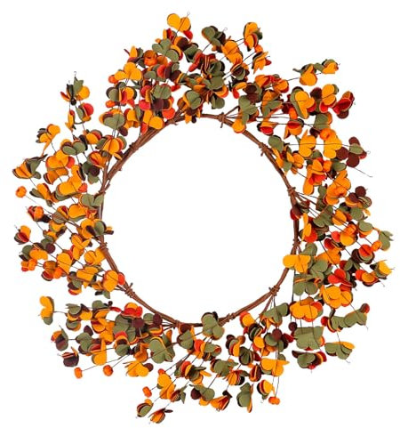 Guirnalda realista con forma de eucalipto para colgar en la pared, corona floral para decoración de interiores, elegante adorno para puerta delantera