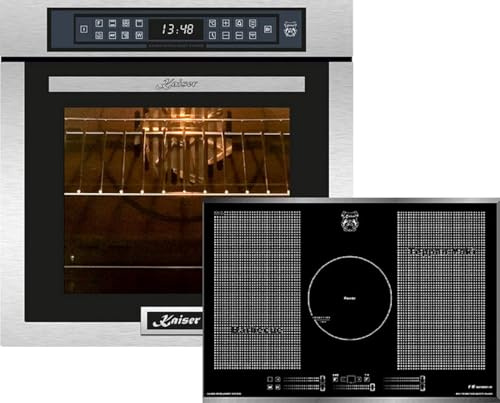 KAISER Juego de horno autark empotrable, acero inoxidable, 86 L, 60 cm, 15 Fkt.+placa de inducción 77 cm EH 6306 N R + KCT 777 FI La Perle