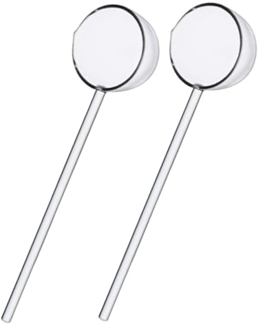 Cuillères de service en verre transparent à long manche, 2 louches à soupe résistantes la chaleur de 25 cm pour mélanger les boissons, doser les desserts ou servir les soupes.