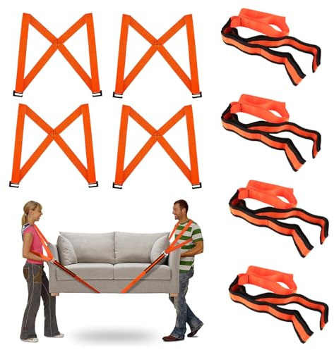 Tragegurte Umzug 4 Stück Tragegurt,Tragegurte Umzug Kit Tragegurt für 2 Personen,Transportgurt,Mehrzweck Umzugshilfe Möbeltragegurte,Shoulder Dolly,Geeignet für Mobile Möbel