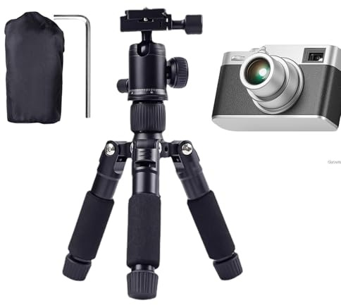 Tragbares Tischstativ – Kompakte, Leichte Aluminiumhalterung, Verstellbarer Mini-Telefonständer, Stabiler Mikro-Spiegelreflexkamera-Halter Für Selfie-Vlog-Videos | Desktop-Stativ Für Fotografie Und Fi
