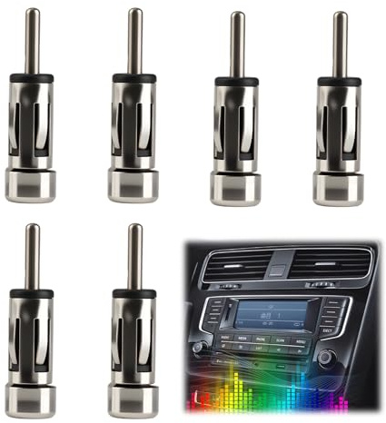 Adattatore Antenna Radio Auto, Spina DIN a Presa ISO, Adattatore Universale per Antenna Autoradio, Compatibile con Auto, Cavi Coassiali e Dispositivi Radio, Set da 6 Pezzi