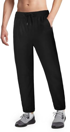 BSBUY Tracksuit Bottoms Men Lightweigt Jogging Trousers Long Men's Sweatpants Sports Trousers Gym Running Cosy Breathable Men's Joggers Dry Fit Running Golf Casual Trousers Workout Pants(Black-L)