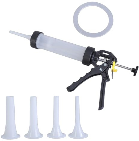 NVOQILIN Máquina manual de embudo para el hogar, relleno de carne hecho a mano para hacer salchichas caseras con 4 accesorios de embudo