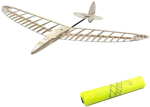 ERYUE Holz-Fernbedienungsflugzeug-Bausatz, Große Spannweite, Stromlinienförmiges Design, Sicheres Bauerlebnis für, 47-Zoll-RC-Flugzeug-Segelflugzeug-Bausatz (-1)