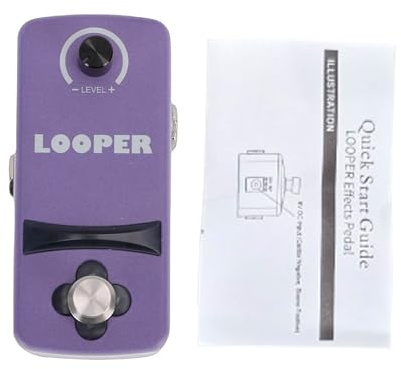 Taruor Mini Pedal de Bucle de Guitarra Control Interruptor único Inteligente Grabación 12 Minutos Efectos Aleación Zinc para Escenario Práctica
