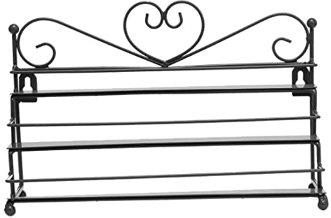 Scaffale per smalti per unghie, supporto a tre strati in ferro battuto, piano da tavolo montato a parete, per esposizione di rossetti lucidalabbra per profumi, espositore per smalti per unghie