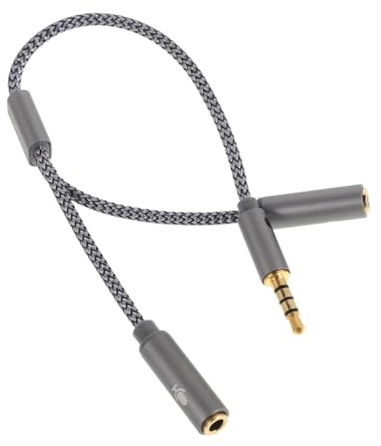 VILLCASE Cavo Adattatore Audio Sdoppiatore Jack 3,5mm Maschio a Doppia Femmina Funzionalità Splitter e Plug And Play in Nylon e Rame per Cuffie e Microfono