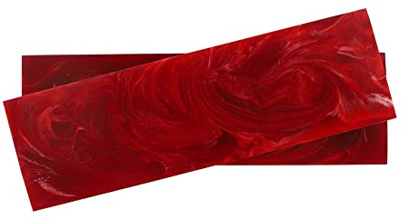 Buddha4all Resin Knife Scales Streaked Scales Fixed Blade Hunting Knife Pair Handles Material for Knifes (Red)