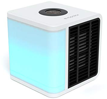 Evapolar evaLIGHT Plus Luftkühler & Luftbefeuchter - Tragbarer Kühl-Ventilator mit Vollspektrum-LED-Hintergrundbeleuchtung - Flüsterleise, einfach zu bedienen, stilvoll, effizient – Weiß