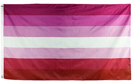 NUOBESTY Grand Drapeau Lesbienne Drapeau Arc-en-ciel en Polyester Léger et Volant 90x150 Cm pour Décoration Extérieure et Intérieure pour Fierté Lgbt
