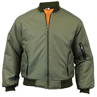 Gillicci Mens Heavy Padded MA1 Type Army Biker Doorman Bomber Jacket Coat S-5XL (Olive Green, Medium)