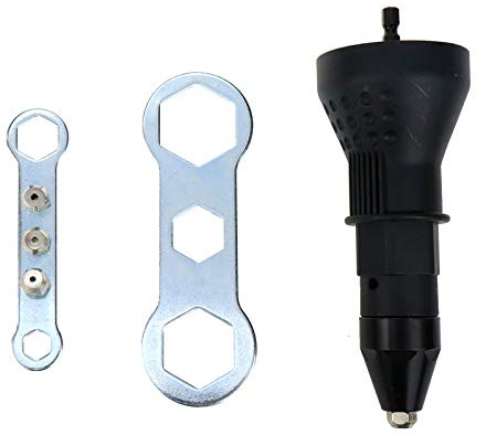 Bitray Elektrische Nietmutter Pistole Bohrer Adapter, 1/4 Zoll Sechskantschaft Blindnietmutter Bohrer Adapter Konverter Konvertieren Bohrer zu Nietpistole Nietadapter Werkzeugsatz