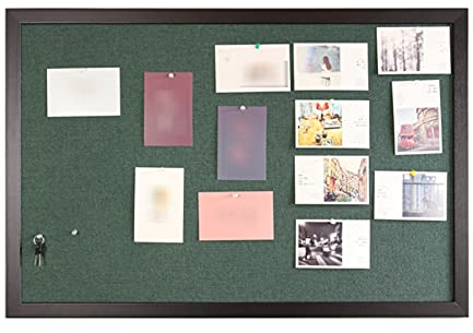 RENRUIRUI Pinnwand Aus Stoff Bulletin Board Aus Grünem Leinen Schwarzer Holzrahmen Wand Montiertes Bild-Memo-Vision-Board, Für Haus Schule Büro(Size:50X70CM)