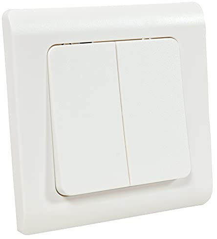 GEFOM 200011 Doppelschalter VA und Wechselschalter, Unterputz-Design, weiß