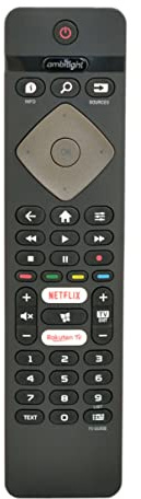 REMOtech Ersättningsfjärrkontroll lämplig för Philips Ambilight Smart LED-TV 75PUS6754/12 65PUS6754/12 65PUS6704/12 55PUS6754/12