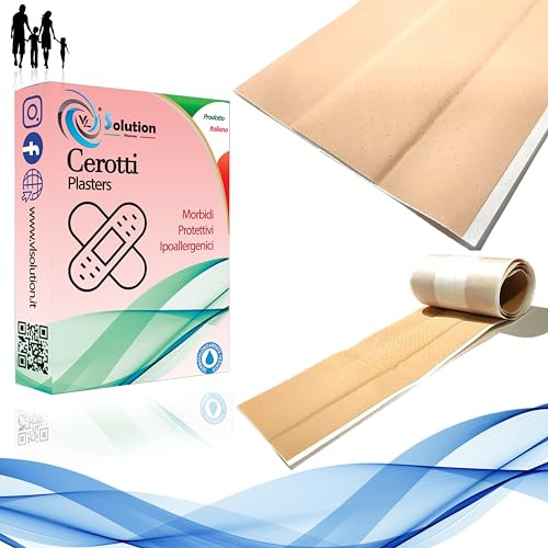 Cerotti in striscia ritagliabile e impermeabile formato 100 cm x 6 cm - Cerotto per medicazioni ad alta resistenza, traspirante e morbido sulla pelle. Cerotti in striscia da taglio.
