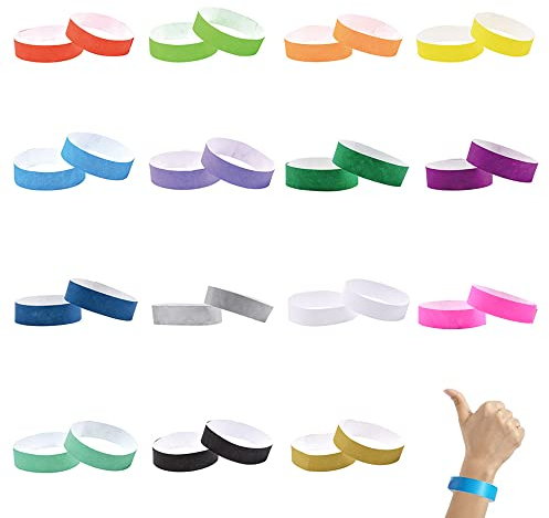 XCSJ 150 Pcs 15 Colores Pulseras De Identificacion Pulseras De Seguridad Numeradas Pulseras De Entrada Pulseras De Seguridad Imprimibles Para Control y Seguridad En Eventos y Eventos, 19 x 250mm