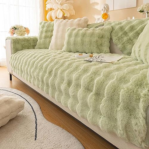 Racib Sofa Überzug Samt Ecksofa L Form, Sofabezug Sofabezug rutschfest Plüsch, Couch Überzug u Form Sofaüberwurf rutschfest, Sofaschoner Hund Sofadecken Für Sitzfläche,P-110x240cm