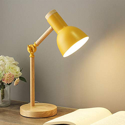 Mengjay Schreibtischlampe Retro, E27 Tischlampe Wohnzimmer Leselampe Schwenkbar mit Schwanenhals für Schlafzimmer Kinderzimmer Lesezimmer,Arbeitsleuchte,Bürolampe, Nachttischlampe (Gelb)