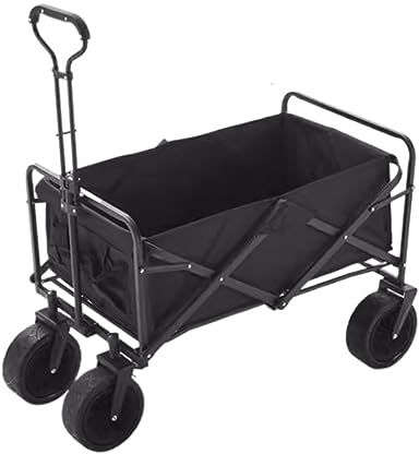 RUVOO Bollerwagen Faltbar Handwagen Campingwagen Outdoor Folding Utility Wagon Offroad Folding Trolley Gartentransport Bollerwagen Für Alle Oberflächen Strandwagen Transportwagen