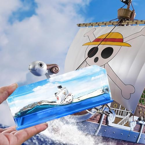 FIYSON Liquid Drift Bottle for Cruise Ships - Unsinkable Boat in a Box, One Piece - Thousand Sunny Ship Collection, Never Sink Fluid Drift Ships, for Table and Car Decoration (Style 2)