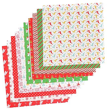 STOBOK 10St Weihnachts-Patchwork-Tuch-Set Patchworkstoff Quiltstoff Bastelstoffbündel Weihnachts-Patchwork-Stoff Weihnachtsstoff Quilten Stoff Gruppe gefühlt der Stoff 15c Reste Baumwolle
