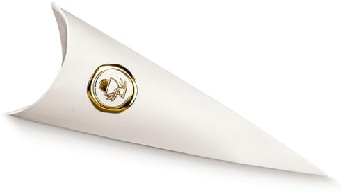Doni Bomboniere Communnione 10 pièces Cône porte-dragées avec symboles sacrés première communion couleur or calice et hostie idées cadeaux complètes originales bon marché