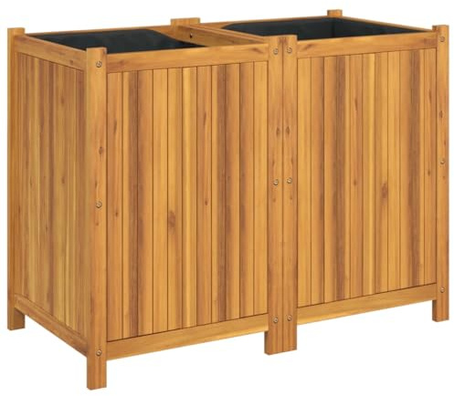 vidaXL Jardinière avec Doublure 100x50x75 cm Bois Massif d'acacia