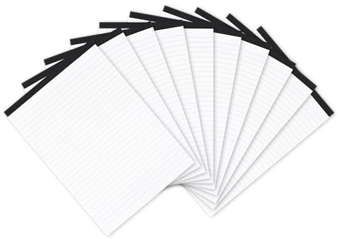 Landré Notizblöcke liniert A4, 50 Blatt pro Block, Letter, weiß, 10 Stück
