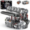 Mould King 10087 Tecnología L4 Motor Bloques de Construcción Juguete, 1787 Piezas 4 Cilindros Motor Kit Bloques de Construcción de Regalo para Niños