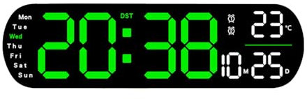 Glanhbnol Sveglia digitale a LED multifunzione Display chiaro ideale per persone anziane uso quotidiano. Telecomando facile da usare