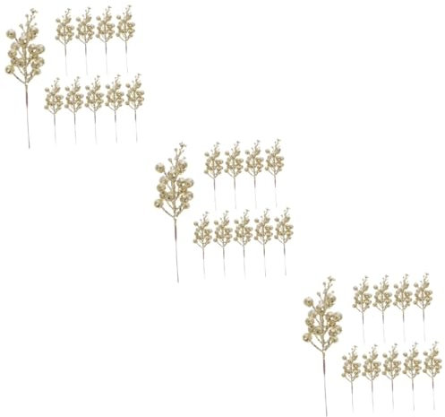 Ciieeo 30 STK Weihnachts-Beerenimitat Blumendekoration künstlicher Weihnachtsbaum deko Party Girlande -Picks gefälschter Beerenstiel Schaum