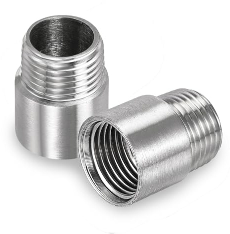 LEPEVNEY Stainless Steel Shower Head Extension Arm Shower Head Adapter, 30mm Length, 1/2PT Male to 1/2PT Female Thread - Set of 2