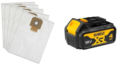 Dewalt DWV9402-XJ Fleece Dust Bag (Pack 5) + DEWALT Battery