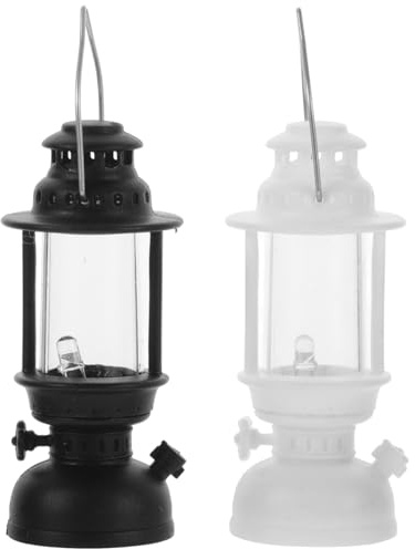 Warmhm 2 Stück Puppenhauslaterne Miniatur Öllaterne Mit Licht Vintage Laterne Für Puppenhauszubehör Und Miniatur Szenerien Für Deko Camping Und Notbeleuchtung