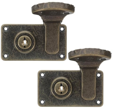 Angoily Vintage Kofferschloss Doppel-Riegel Aus Metall Sicherer Koffer Verschluss Für Gepäck Boxen Und Aktentaschen Ergonomischer Griff 2 Stück 2.83X1.57X0.24 Zoll Reisezubehör