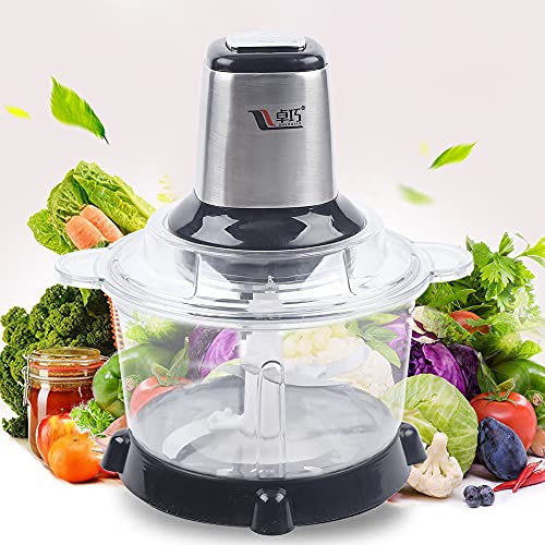5L Multi Zerkleinerer, Gemüseschneider mit 4-Edelstahlklingen 1000 U/min Kitchen Aid-Zerkleinerer für Fleisch,Gemüse, Babynahrung